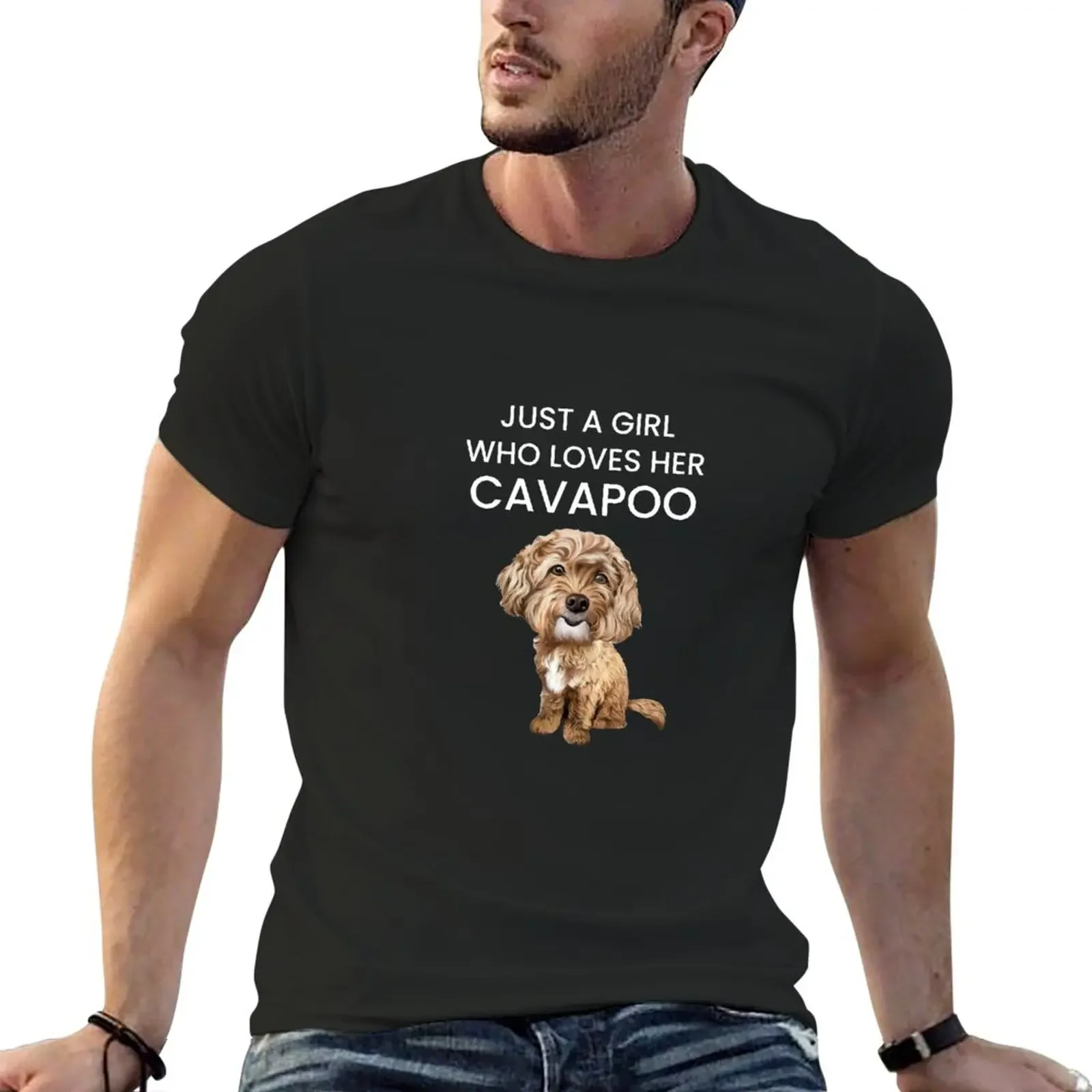 Just a Gilr Who Loves Her Cavapoo T-Shirt boys white t shirts shirts graphic tees T-shirt short mens graphic t-shirts pack