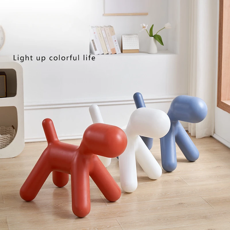 Nordic Creative Puppy Design Chair Plastic Children\'s Chair Cute Cartoon Kindergarten Dalmatian Dog Animal Stool Home Furniture