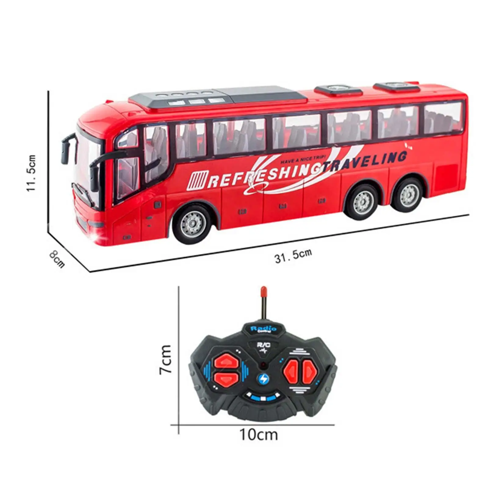 Carro de controle remoto 1/30, máquina controlada por rádio com luzes realistas