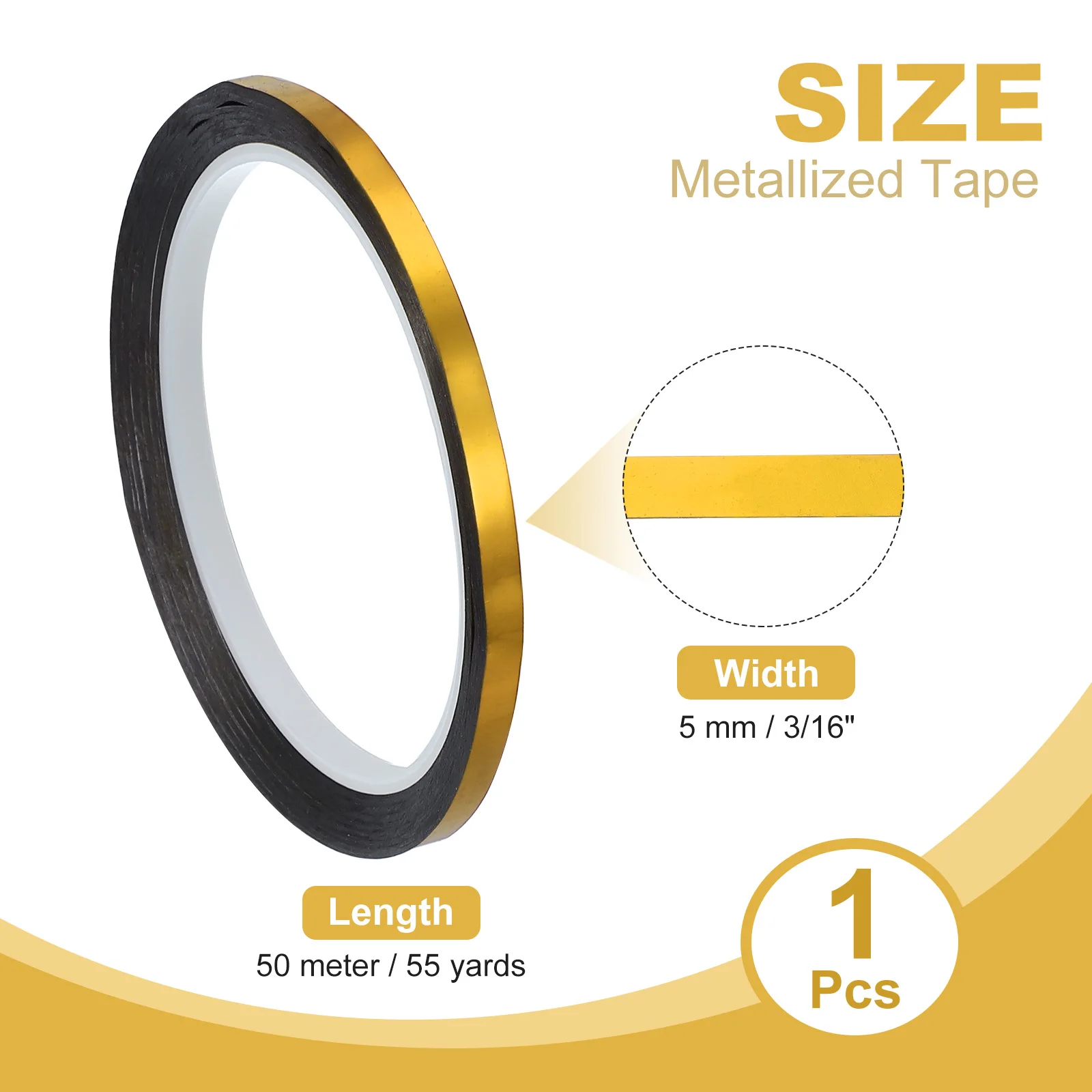 50 メートル金属化ポリエステルフィルムテープメタリック装飾テープ粘着ミラーテープディテールアクセント壁グラフィックアートボートトリム
