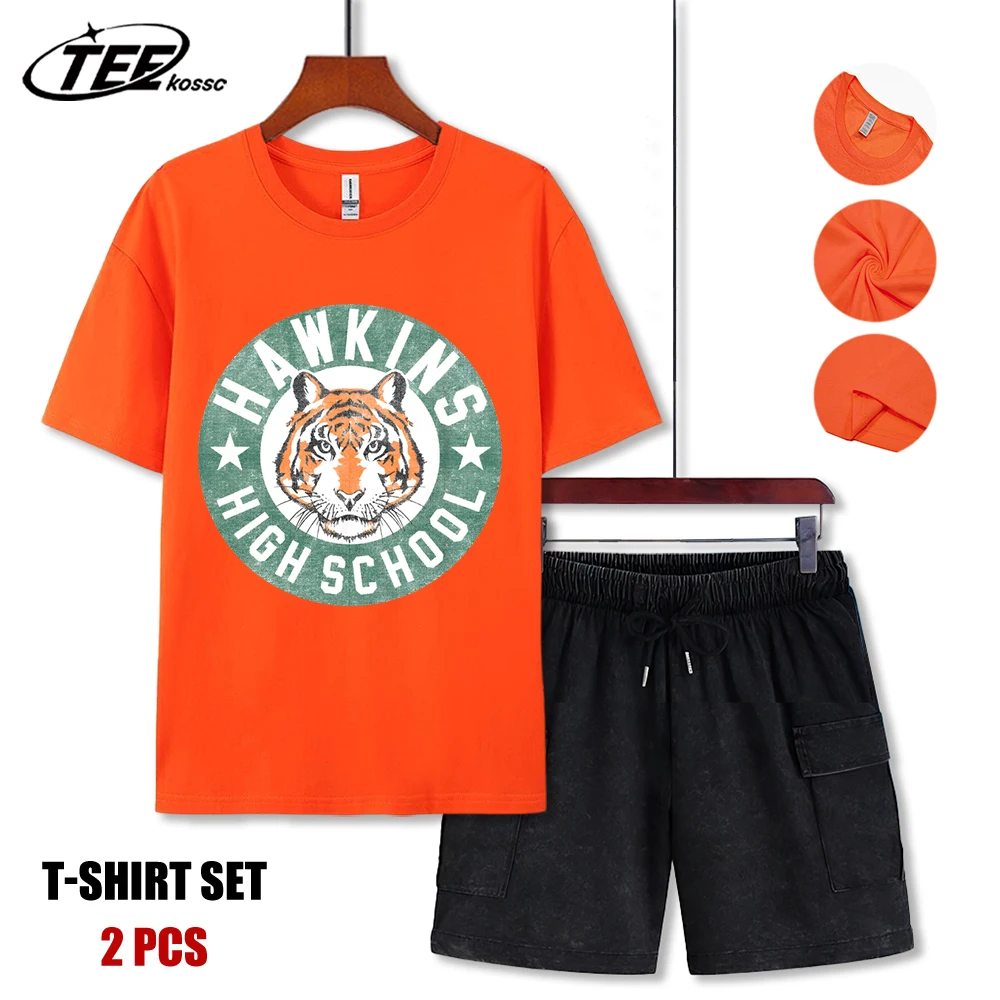 

A Medal Composed Of Tigers Print T-Shirts Men Fashion O-Neck T Shirt Suit Cotton Loose Clothing All-Match Casual Streetwear