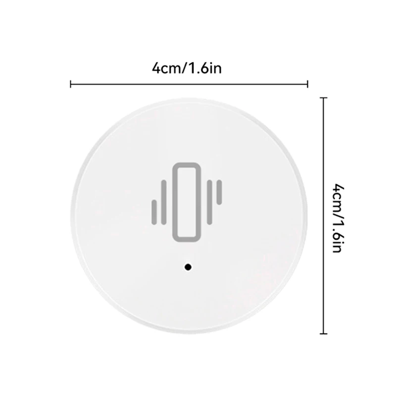 Tuya ZigBee Sensor de vibração inteligente, Monitoramento em tempo real, Detecção de portas e janelas, Alarme, Smart Home Security Protection System