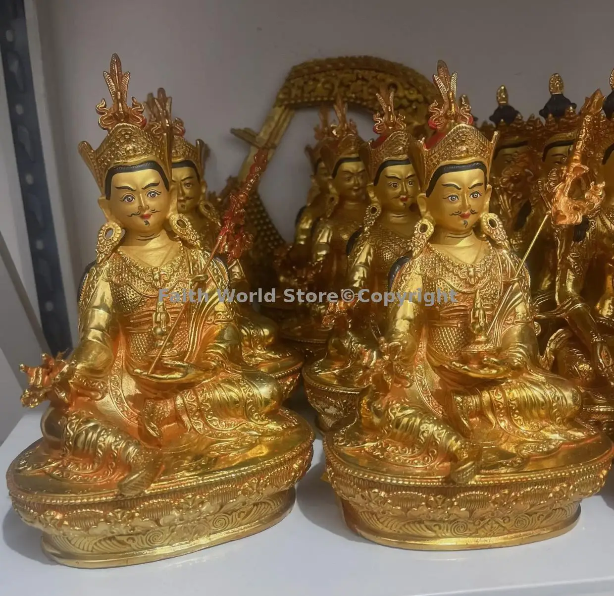 Wholesale Buddha statue Tibet temple exclusive Guru Rinpoche Padmasambhava Buddha Buddhism Family Worship gidling COPPER statue