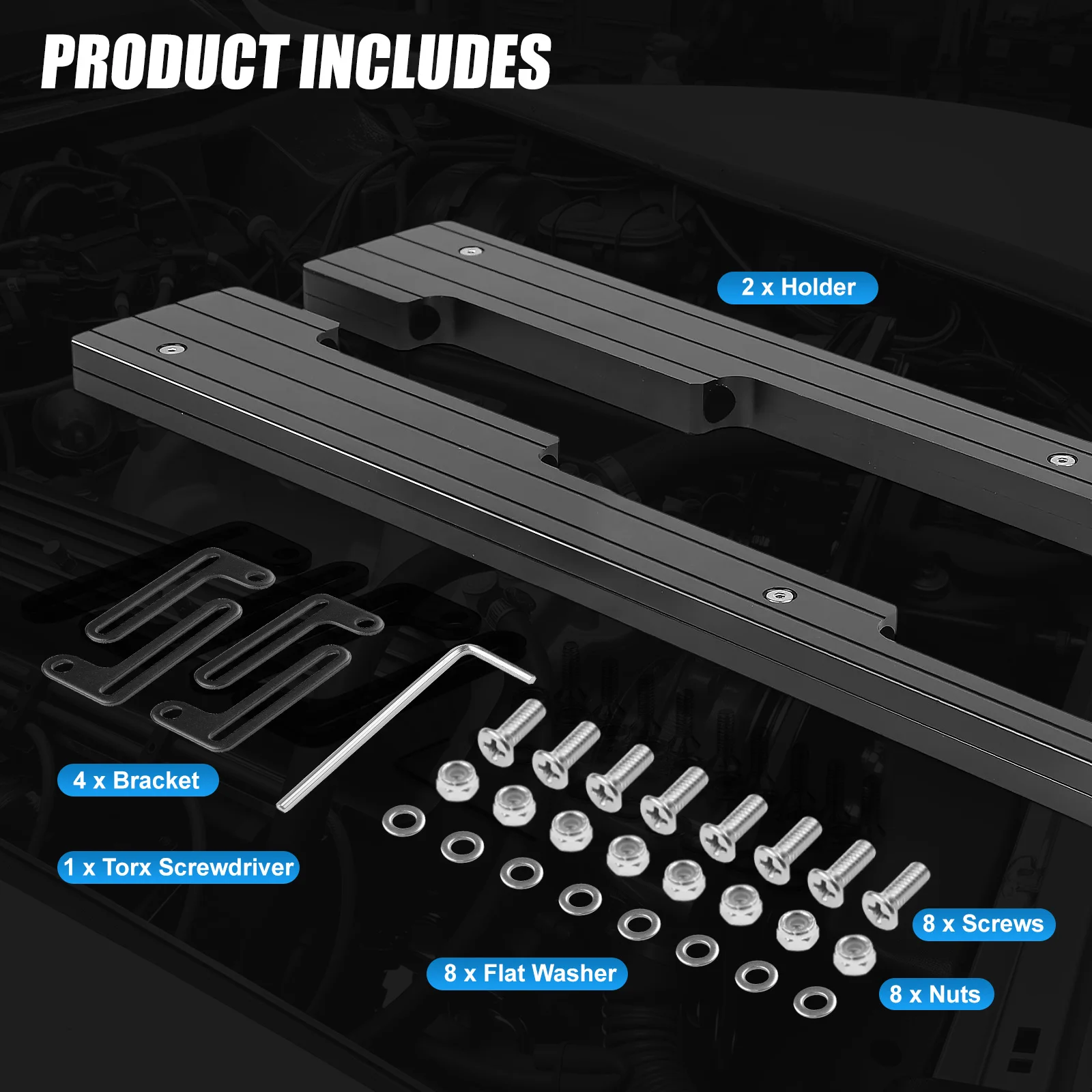 أسود سبائك الألومنيوم كابل الإشعال استبدال شرارة التوصيل سلك يلوح في الأفق أصحاب لشروليه كتلة صغيرة V8 محرك SBC 350 454 #1
