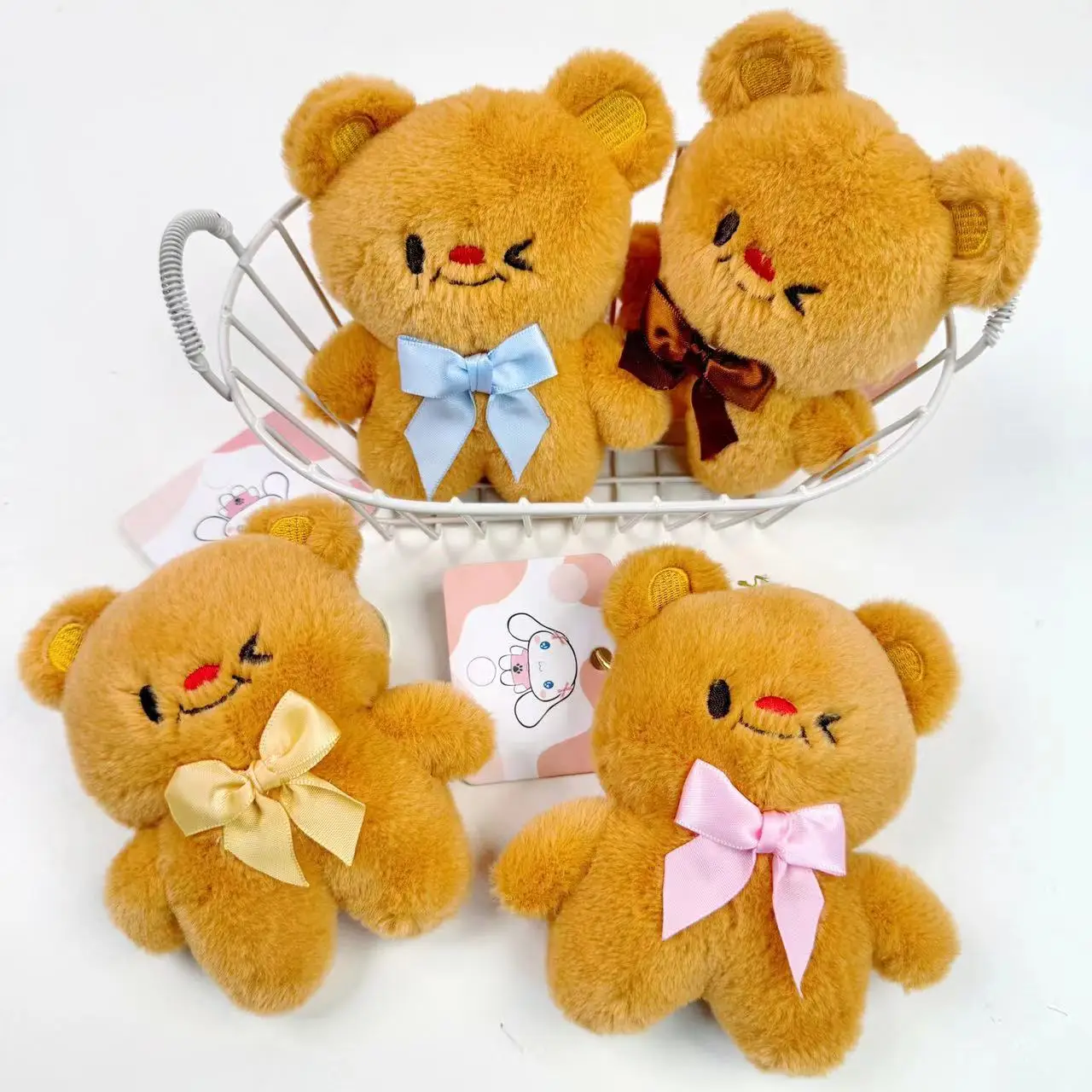 new Cartoon Cute Butter Bear Plush Toy Keychain Pendant  Doll Bag Backpack Hanging Doll