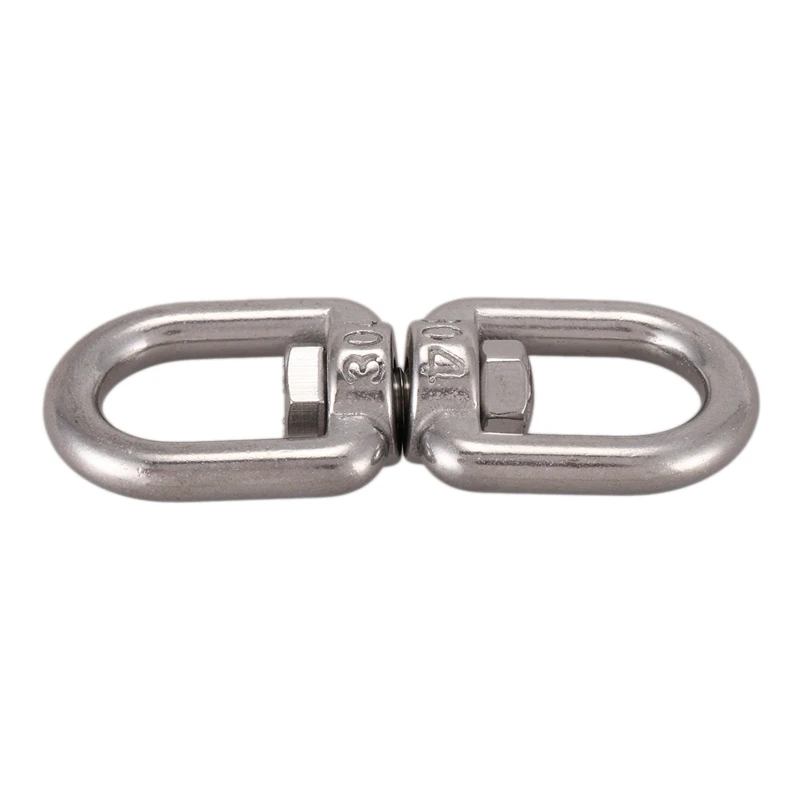 6X Marine Mooring Stainless Steel 6Mm 15/64 Inch Eye To Eye Swivel Ring