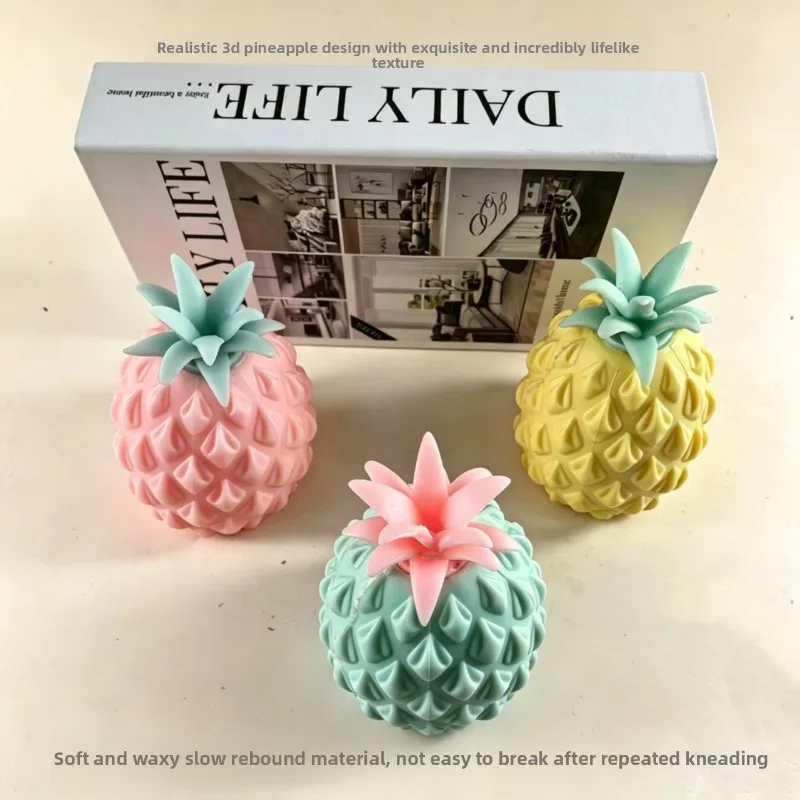 Pineapple Squishy Macaron Color Pineapple Squishy Realistic Pineapple Toy Mini Pineapple Stress Toy for Soothe Anxiety
