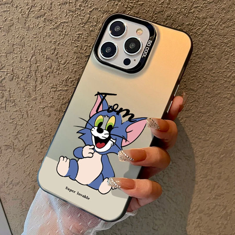 Tom And Jerry Lovely Cartoon Happy Tom baby Phone Case For iPhone 15 14 13 12 11ProMax 16Plus XS Max XR Y2K Soft Cute Back Cover