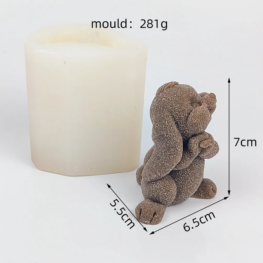 Praying Rabbit Moulds Soap Molds Silicone 3D Bunny Candle Mold Wedding Birthday Valentine\'s Day Clay DW0497 PRZY