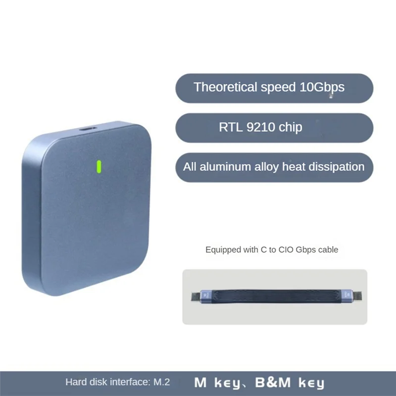 마그네틱 M.2 2230 Nvme SSD 인클로저, 10Gbps USB-C 3.1-Nvme PCI-E, 아이폰 15, 14, 13/12 프로, 2TB