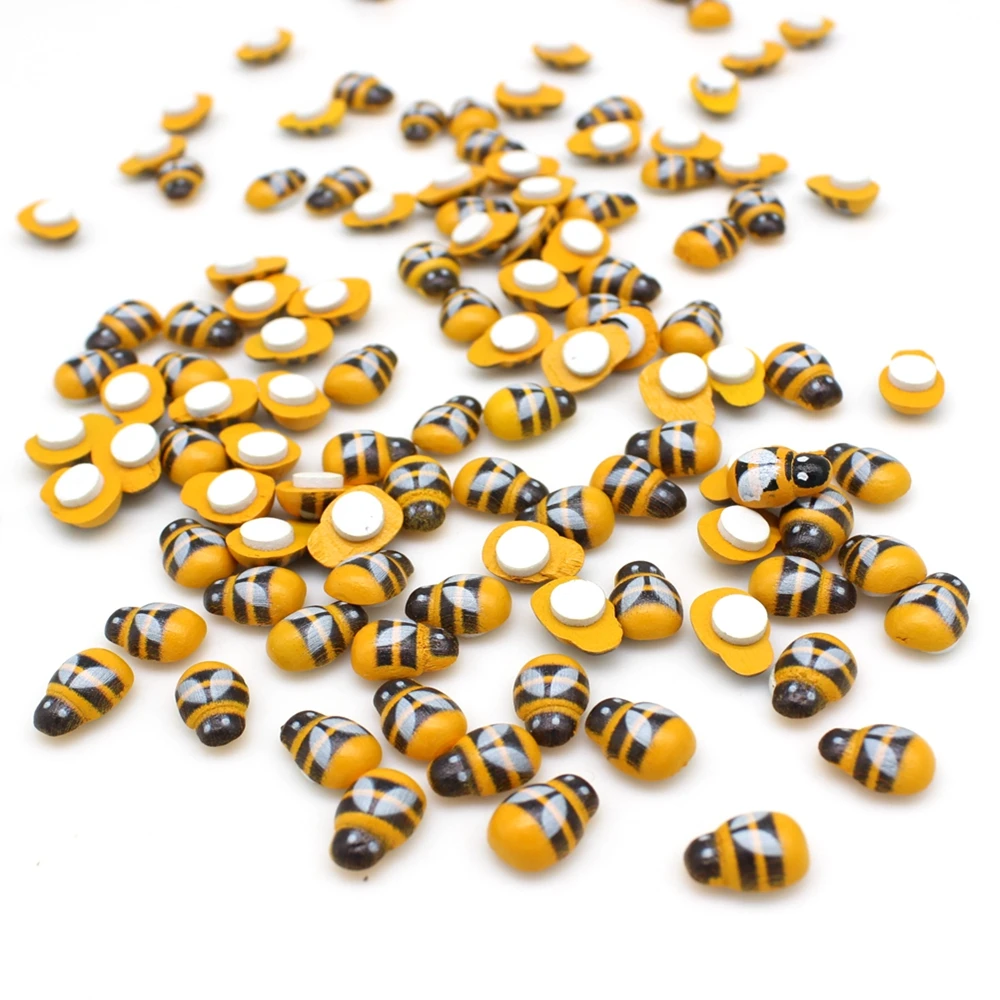 50 Pezzi/Confezione Decorazioni Kawaii Autoadesive a Forma di Ape o Coccinella per...