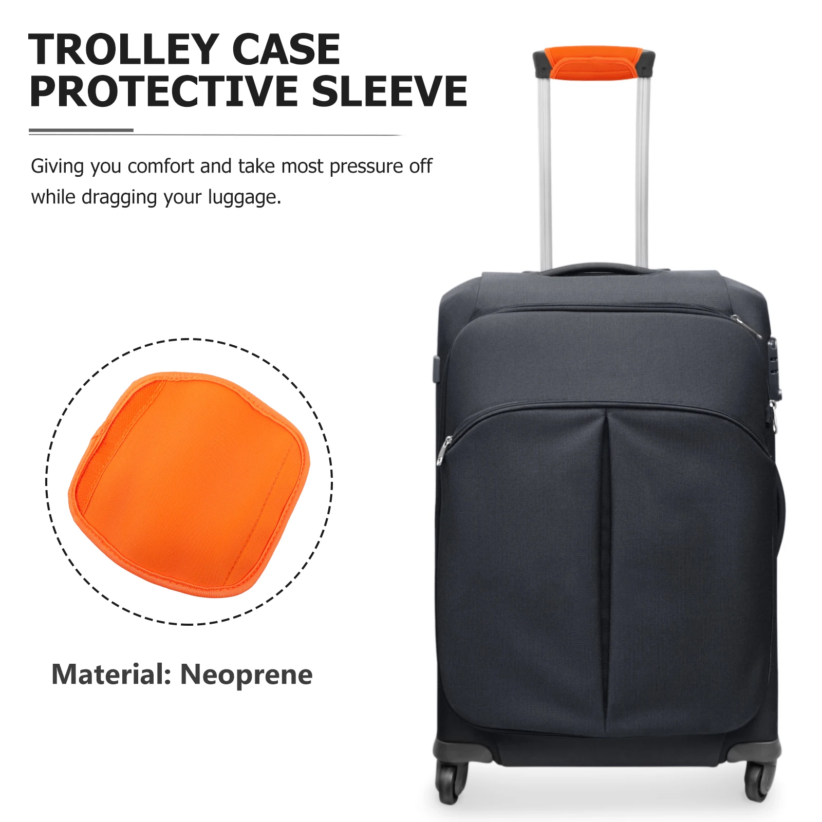 

Luggage Wrap Neoprene Handle Covers Suitcase Comfort Grip Traveling Case Supplies Black Handle Wrap For Hand Protection