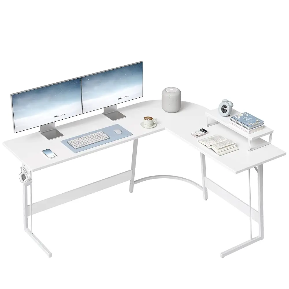 

L Shaped Desk, Computer Corner Desk, Gaming Desk With Monitor Stand, Home Office Study Writing Workstation, Space-Saving（59 H