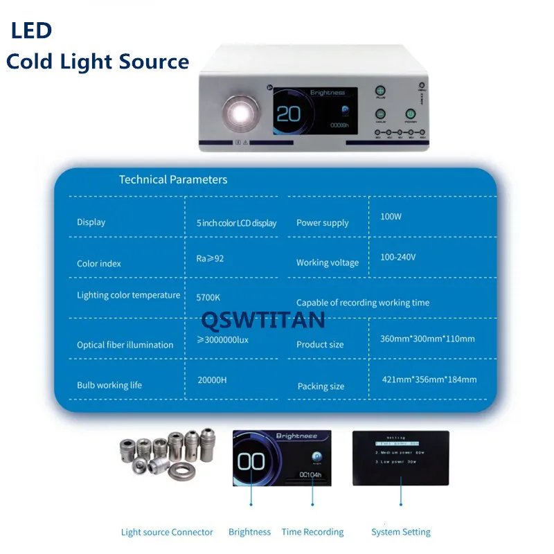 LED Cold Light Source for ENT Endoscopy Surgery Endoscope LED Camera System Light Source High Brightness