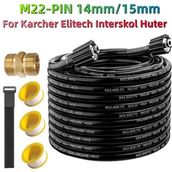 Yüksek basınçlı temizleme makinesi hortum su temizleme uzatma hortumu, pirinç ortak uzatma eklemi, M22-14mm/15mm, Karcher için