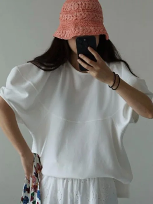 

Elegant Loose Lantern Sleeve Casual Pure Color Top Women's Fashionable Summer New Style Vintage All-Match Color Shirt