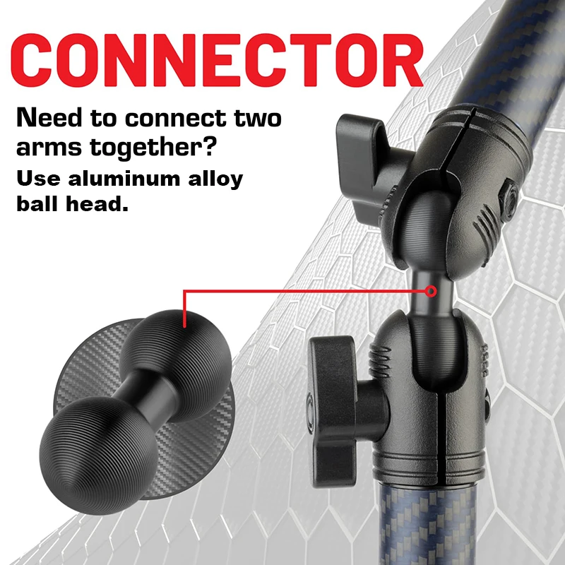 Double Ball Mount Adapter 25mm/20mm/17mm Bracket Connector Composite Extension Ball Dual Ball Socket Action Camera Mount