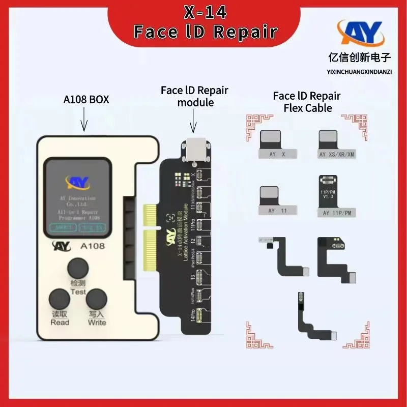 AY A108 Programmer No Need Welder Flex Cable Battery Face ID Repair Tool Dot Matrix Flex For iPhone X XR XS 11 12 13 14 Pro Max