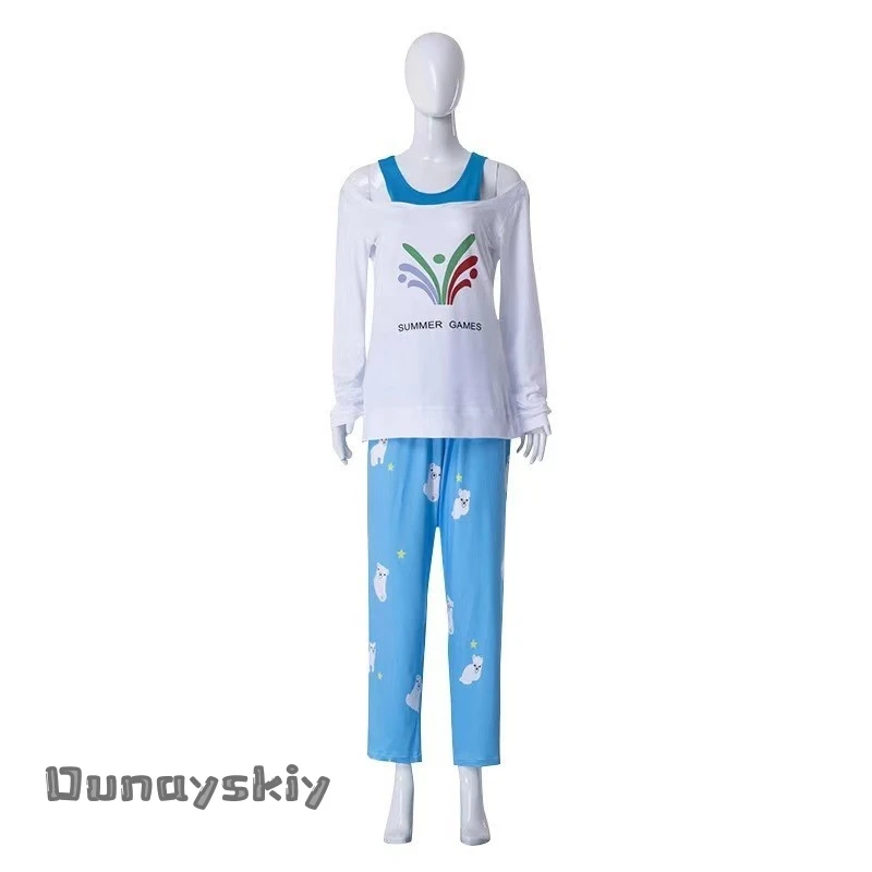 aBAzOS*@Ove Watch Mei Zhou Meiling Pajama Awakening Polar Bear Cosplay Outfit Anime Game Pant Wig Carnival Outfit Halloween view 5