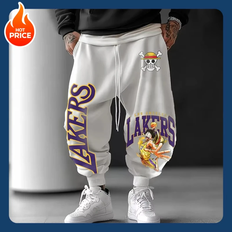 

Осень 202, ONE PIECE, японская классическая анимация, Луффи Саурон, свободные брюки из чистого хлопка, мужские спортивные леггинсы