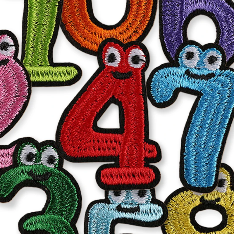 10 Stück Augenzahl Anime Nähen Eisen auf Patches für Kleidung süße bestickte Jacke Aufkleber Pack Mädchen Kinder DIY Stoff Lot thermisch – Detail 5