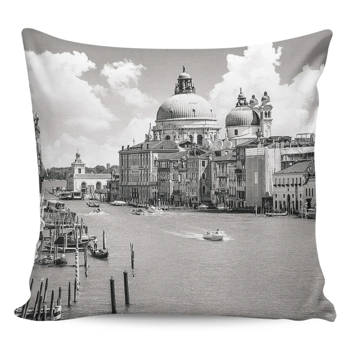 2/4PCS Waterproof Pillow Cover Venice Italy Grand Canal Basilica Di Santa Maria Della Pillowcase Home Decor Sofa Cushion Cover