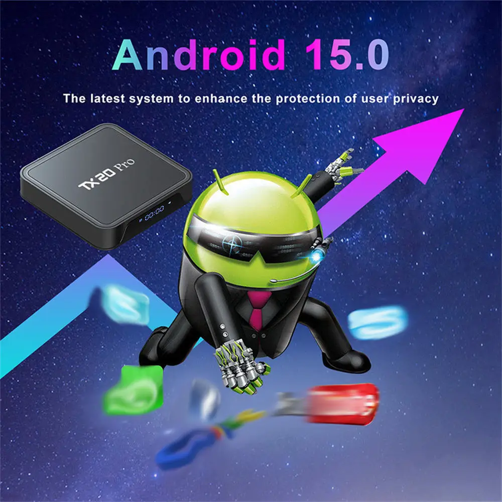 TX20 Pro Android 15 TV Box Allwinner H313 Quad Core 8K Video Decoding 16G 256G Remote 5G 2.4G Dual Wifi BT5.2 Set Top Box