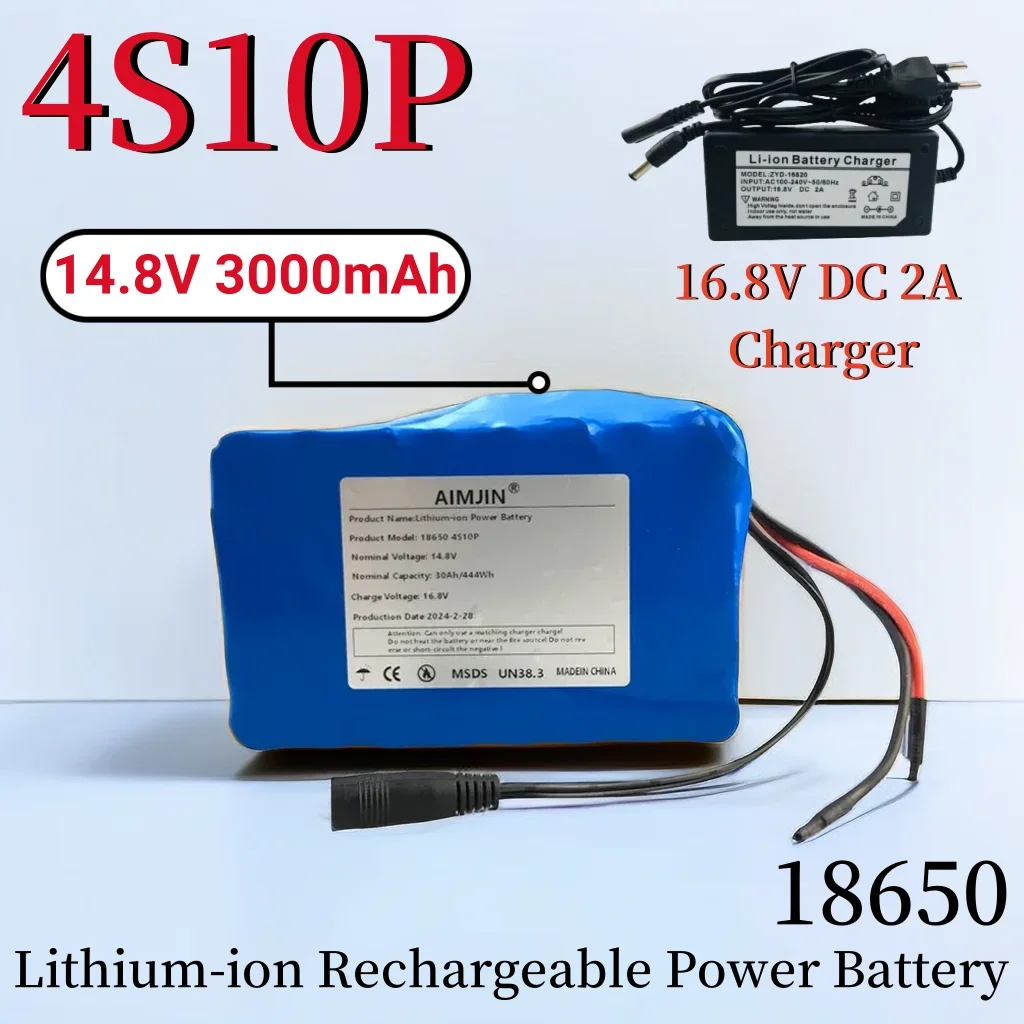 4 s10p 14.8V 30Ah 444Wh 18650 batteria ricaricabile agli ioni di litio con BMS per Inverter Smart Robot attrezzatura ad alta potenza ecc