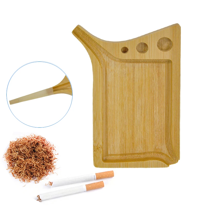 Bamboo Tobacco Rolling Tray Smoking Paper Cone Holder Handmade Rolling Tool Cigarette Roller Tray Accessories