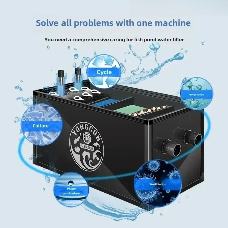 Large outdoor fish pond filter Koi pond water circulation system Outdoor landscape pool water purification equipment Filter box
