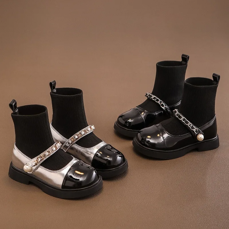 

Botas Fashion Girls' Shoes 2025 Autumn New British Style Kids Leather Boots Comfort Non Slip Girls' Ankle Boots Zapatos Niña