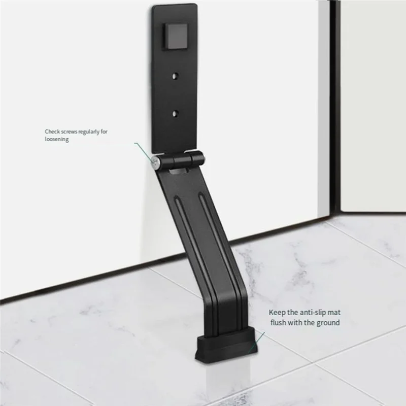 

A21I-Foldable Door Stopper Heavy Duty Door Stops Holder Anti-Theft Door Fixer Bathroom Door Self-Adhesive Door Buffer Durable Wh