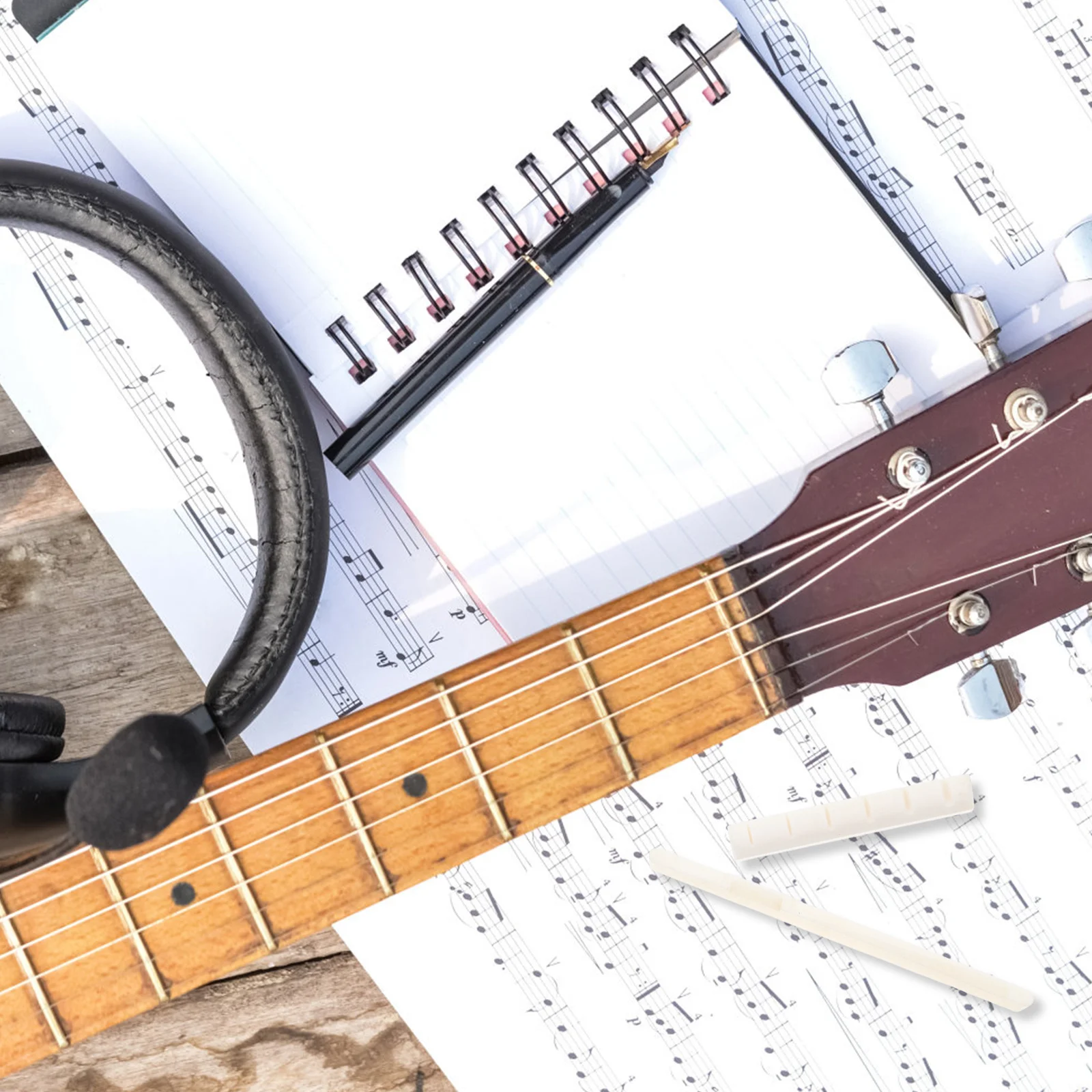 

1 Set Guitar String Nuts Ox Bone Material For Enhanced Tone Sustain Durable Lightweight Replacement Electric Acoustic Guitar