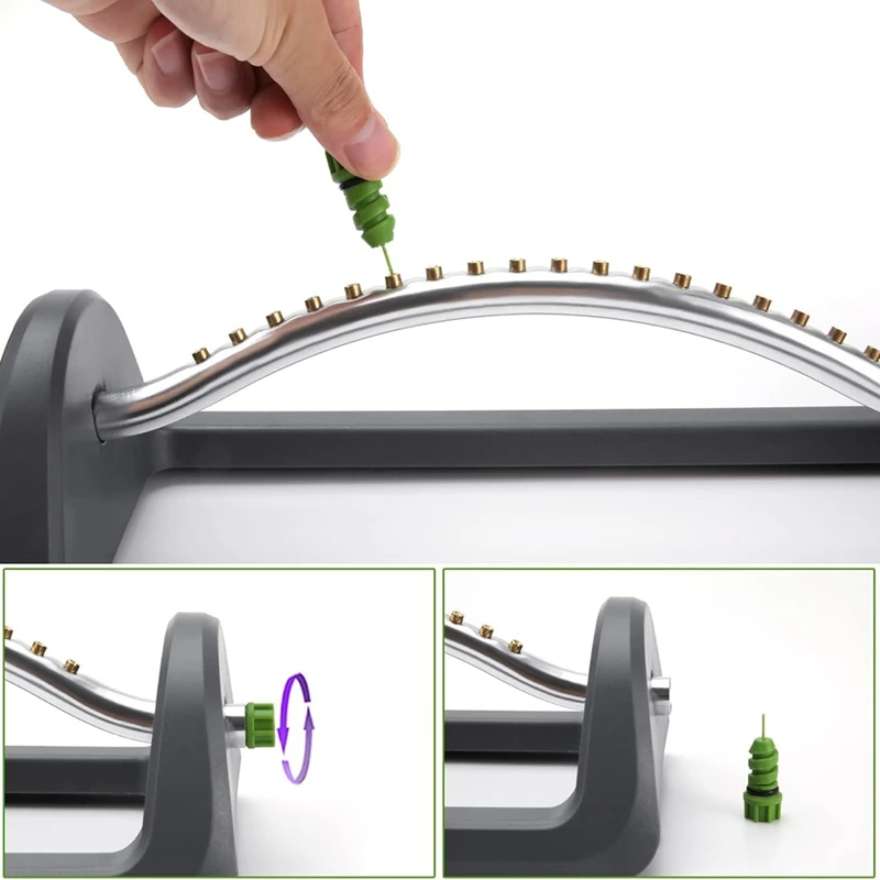 Спринклер для газона, Осциллирующий спринклер с 18-ю латунными насадками, спринклер для воды для газона до 3600 кв. футов