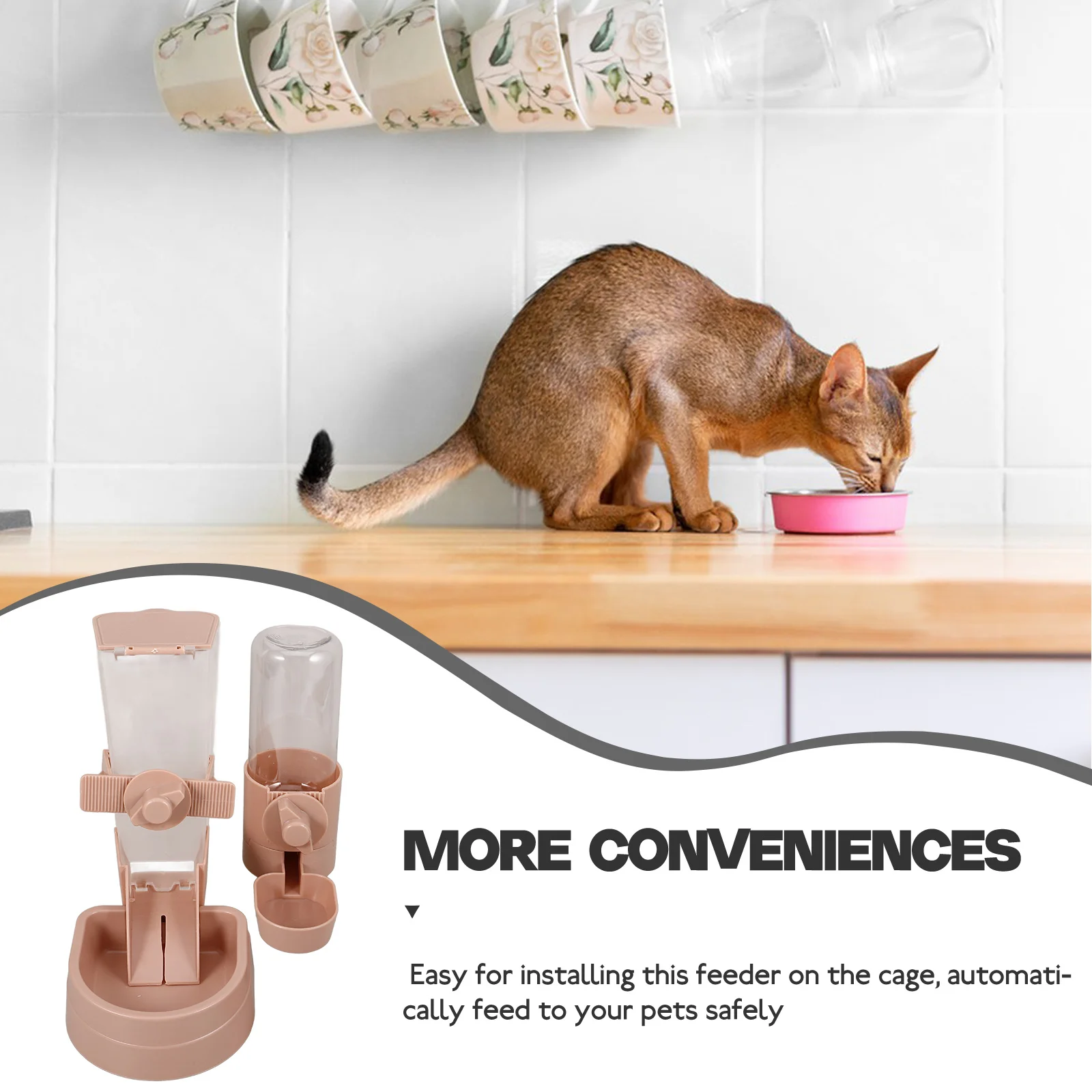 

Pet Feeder Dispenser 1 Set Pink Cat Rabbit Dog Bottles Pet Water Fountain For Cats Cage Fountain Safe Material Practical Long