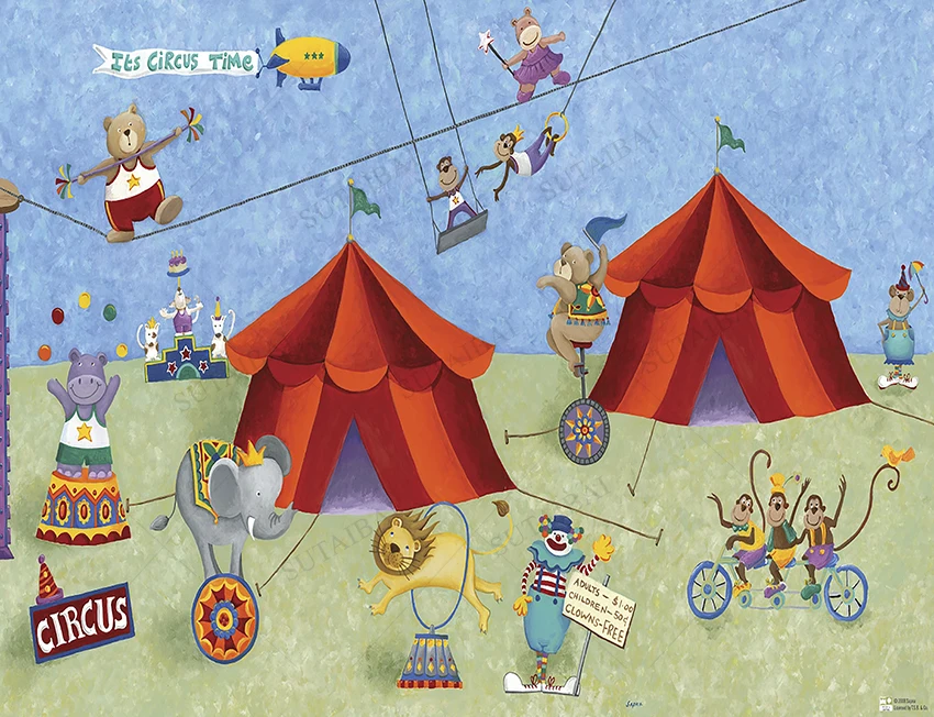 Виниловый фон для фотографирования новорожденных с мультяшным дизайном