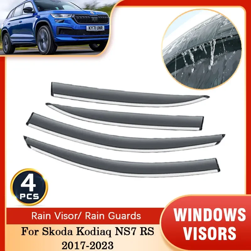 

For Skoda Kodiaq NS7 RS 2017 2018 2019 2020 2021 2022 2023 Window Visor Smoke Deflector Awning Vent Cover Protector Accessories