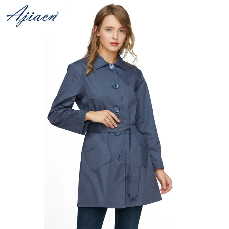 Women's Radiation Protection Coat Windbreaker Workwear Mid-Length