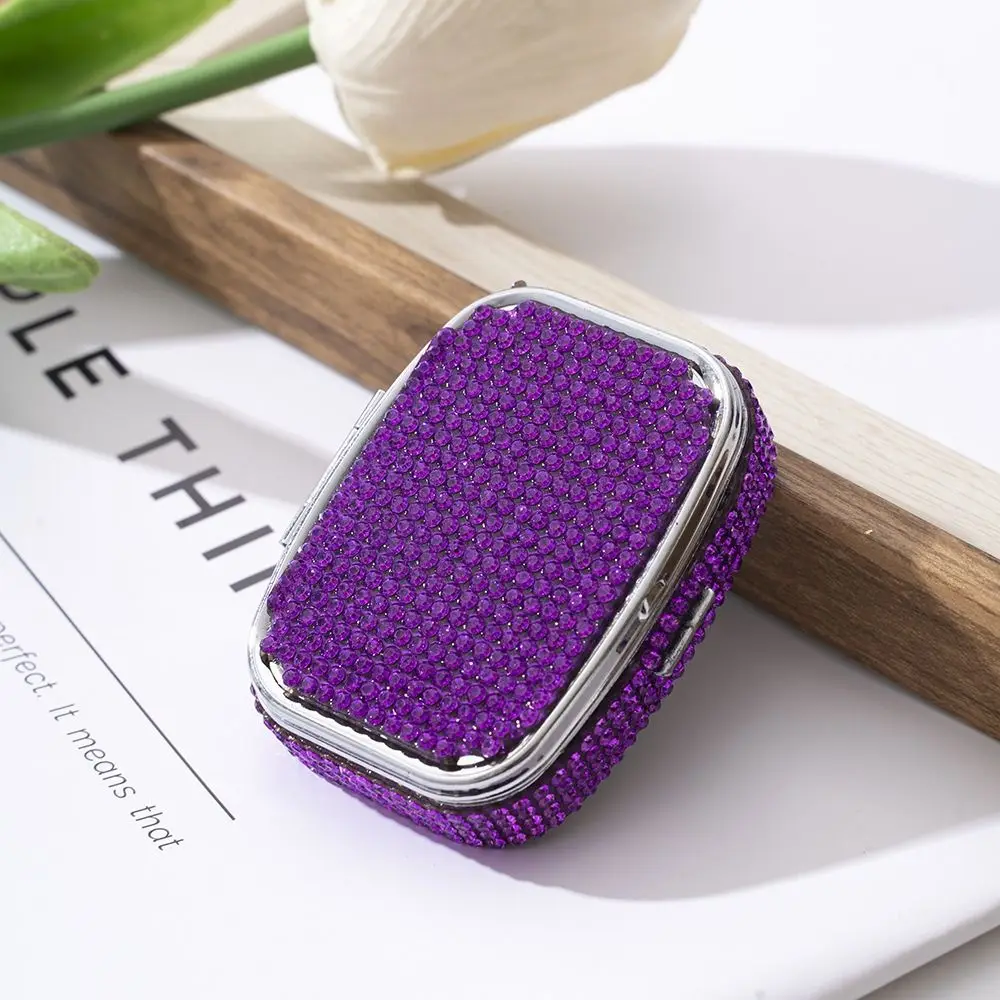 with HD Mirror Rhinestone-encrusted Jewelry Box Waterproof Multifunctional Mini Pill Case Kawaii Cute Sealed Organizer Medicine