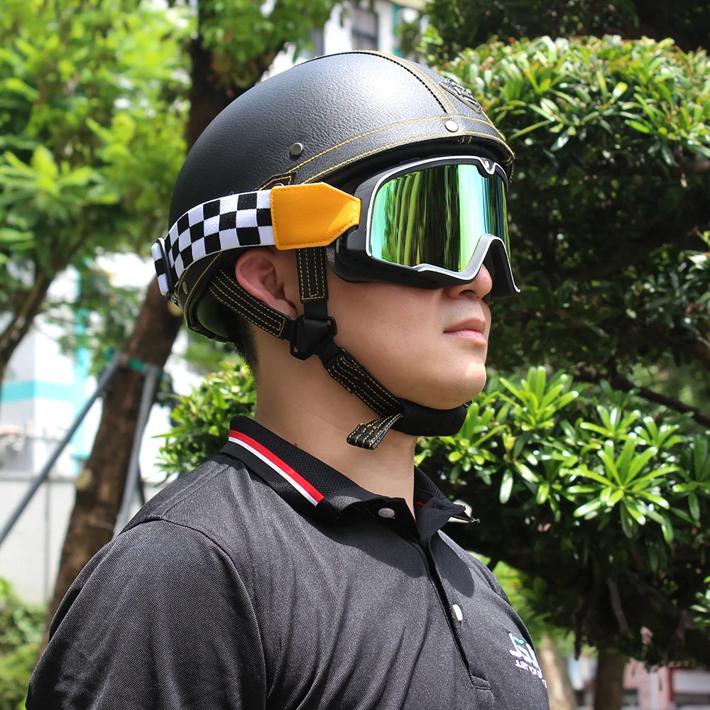 Gafas retro antiviento para motocross y cafe racer vintage - imagen 5