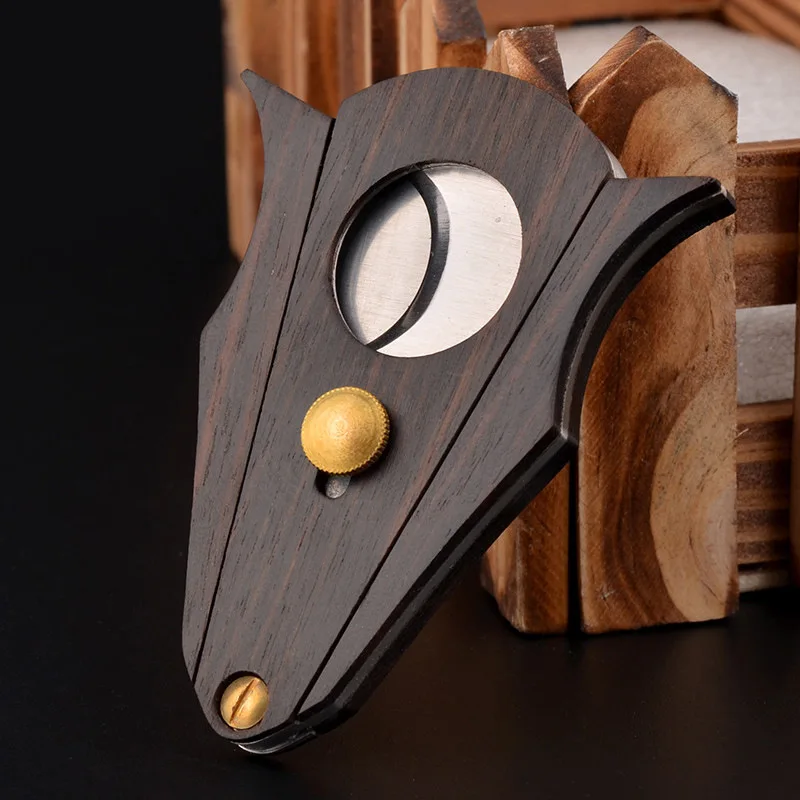 

2026 Double Blade Guillotine Cigar Cutter Stainless Steel With Wood Grain Luxury Cigar Accessories Cool Gadget Gift For Men