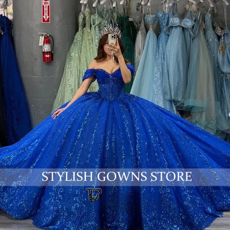 Luxurious15 Ball Gown Beading Off Shoulder Corest Formal Party Dress Vestidos de 15 Quinceanera Customized Plus Size