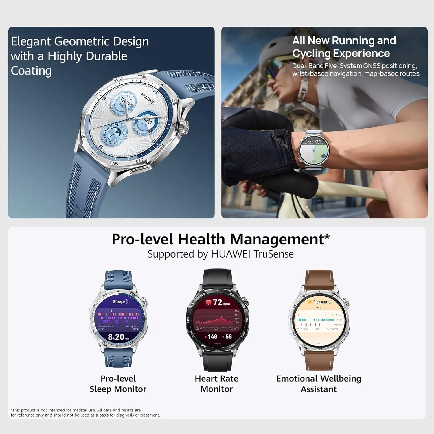 Smartwatch HUAWEI Watch GT 5 46 mm, durata della batteria fino a 14 giorni, nuovissimo smartwatch sportivo da corsa e ciclismo, design con bordi affilati