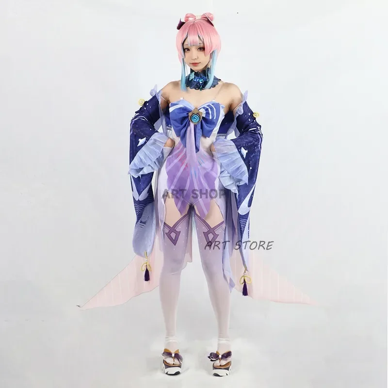 Sangonomiya kokomi cosplay costume genshinimpact wig dress outfits anime game game kokomi costumes for Halloween party