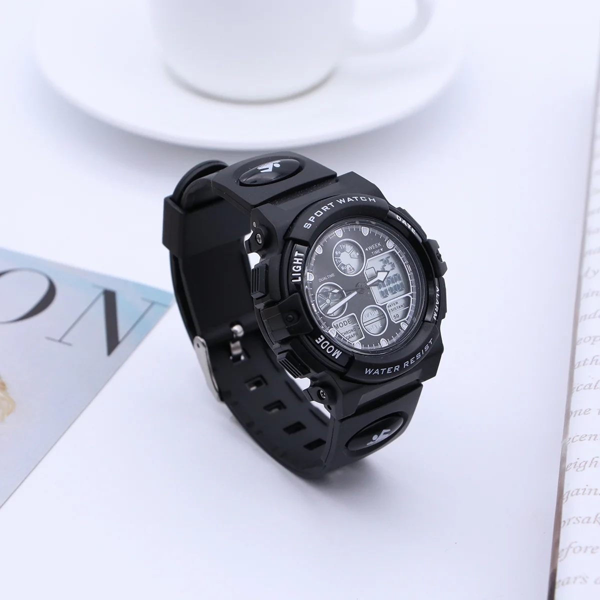 Waterproof Digital Watch For Men Women Multifunction Electronic Sports Wristwatch 50M Bath Shower Surf Diving Pu Band