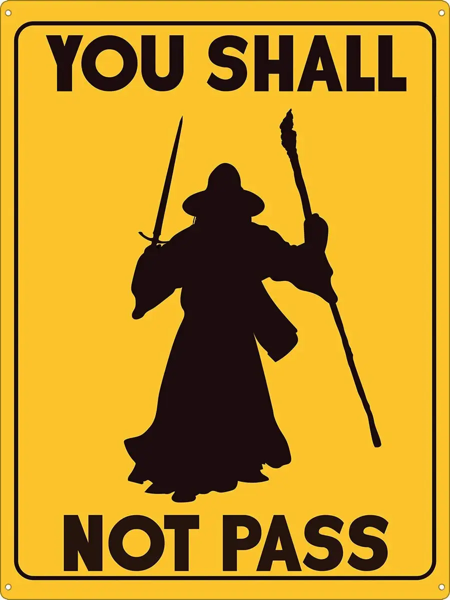 Metal Vintage Signs You Shall Not Pass Tin Sign, Wizard Tin Sign Ranch Man Cave Farm 8