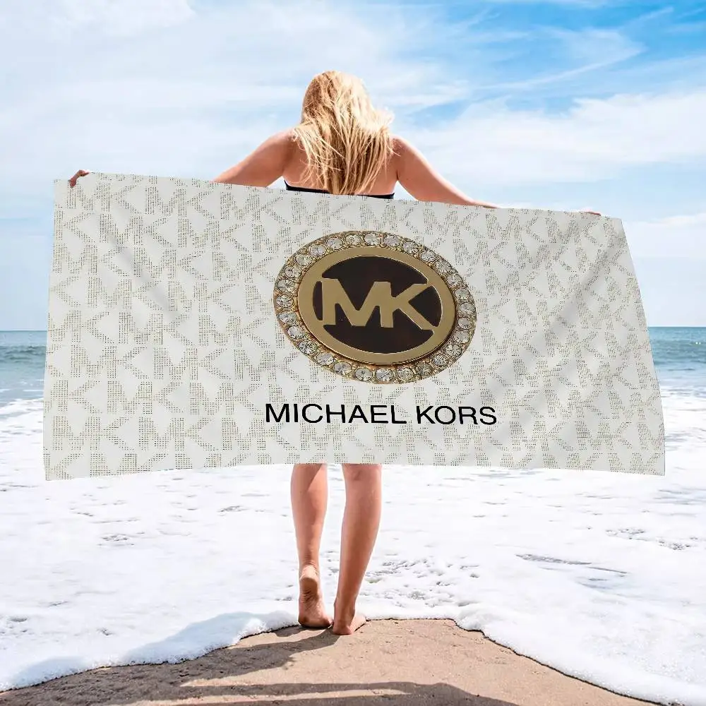 Fashion Brand M-Michael K-Kors Luxury Logo Anime Beach Swimming Towel Soft Absorbent Washcloth Children's Gifts for Kids Travel