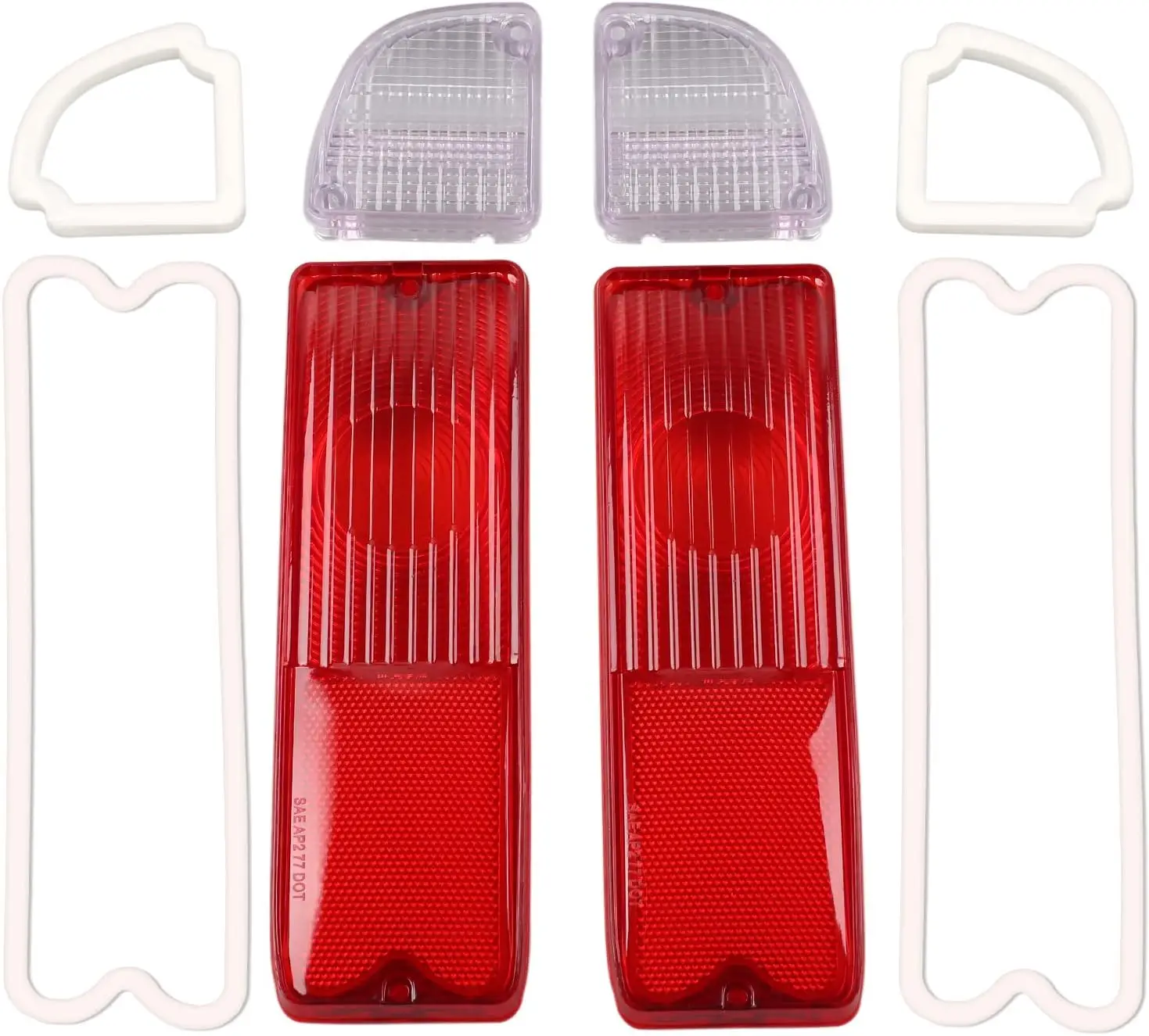 

Tail Lights & Reverse Lenses with Gaskets for 1967-1972 Chevy/GMC Pickup, Part Numbers 110202 110215 110216 C677209