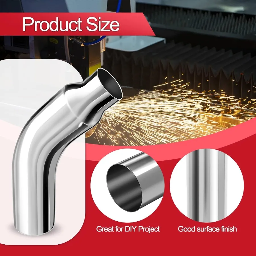 طرف العادم الكوع 4 بوصة طرف ماسورة عادم الديزل 4 إلى 6 بوصة مع مشبك 4 مدخل 6 منافذ 23 طرف طويل من الكروم للشاحنات