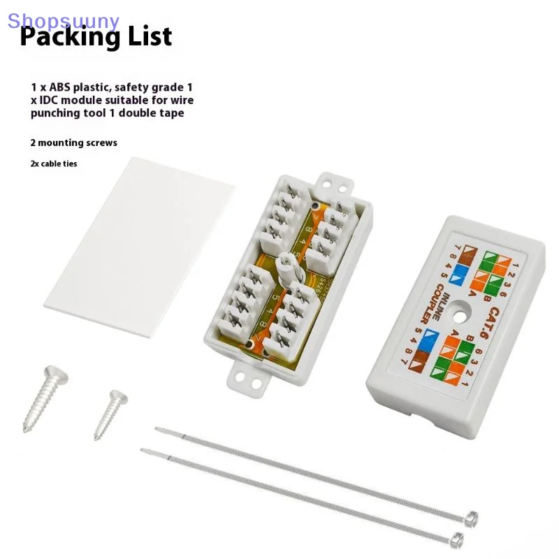 [SU]1Pcs RJ45 Desktop Information Box Junction Box Inline Punchdown Krone Coupler Joiner For Cat6/Cat5E Ethernet Network Cables